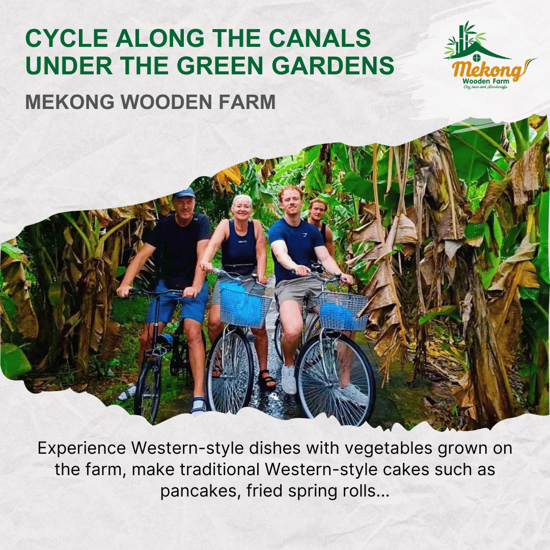 Experience cycling along the canals beneath the lush green gardens 2